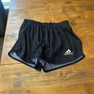 Adidas Energy Running Mesh Shorts Built in Liner Orange Stripes Black Size Small